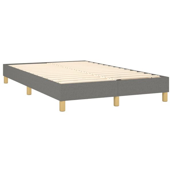 vidaXL Boxspring bed 120x200 cm stof donkergrijs