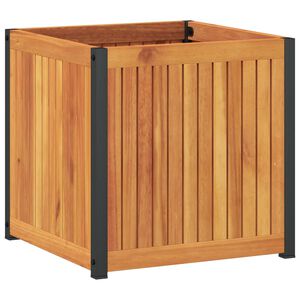 vidaXL Plantenbak 45x45x44 cm massief acaciahout en staal