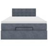 vidaXL Bed poef met matras 120x190 cm fluweel donkergrijs