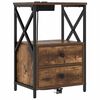 vidaXL Nachtkastje 2 pcs Gerookt eiken 40 x 31 x 60 cm Bewerkt hout