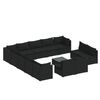 vidaXL 14-delige Loungeset met kussens poly rattan zwart