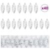 vidaXL Kerstdennenappeltje 40 st LED's Zilver 4 x 9 cm Kunststof