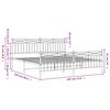 vidaXL Bedframe met hoofd- en voeteneinde metaal wit 183x213 cm