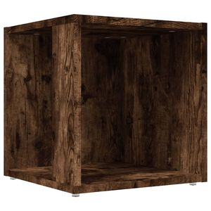 vidaXL Bijzettafel 33x33x34,5 cm bewerkt hout gerookt eikenkleurig