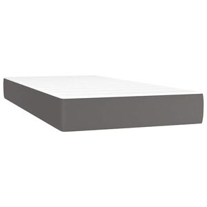 vidaXL Pocketveringmatras medium 80x200x20 cm kunstleer grijs