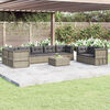 vidaXL 8-delige Loungeset met kussens poly rattan grijs