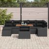 vidaXL Tuin Eetset met kussen 8 pcs Zwart en Bruin