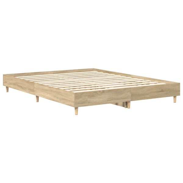 vidaXL Bedframe zonder matras 140x200cm spaanplaat Sonoma eikenkleurig