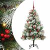 vidaXL Kunstkerstboom Groen en wit 150 cm PVC en Metaal en Plastic