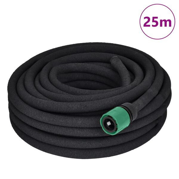 vidaXL Druppelslang 0,6'' 25 m rubber zwart