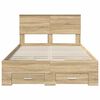 vidaXL Bedframe met hoofdeinde Sonoma Eiken 120 x 200 cm Bewerkt hout