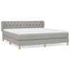 vidaXL Boxspring met matras stof lichtgrijs 160x200 cm