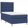 vidaXL Boxspring met matras en LED stof blauw 90x200 cm
