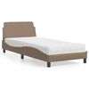 vidaXL Bed met matras "Dover" kunstleer cappuccinokleurig 90x200 cm