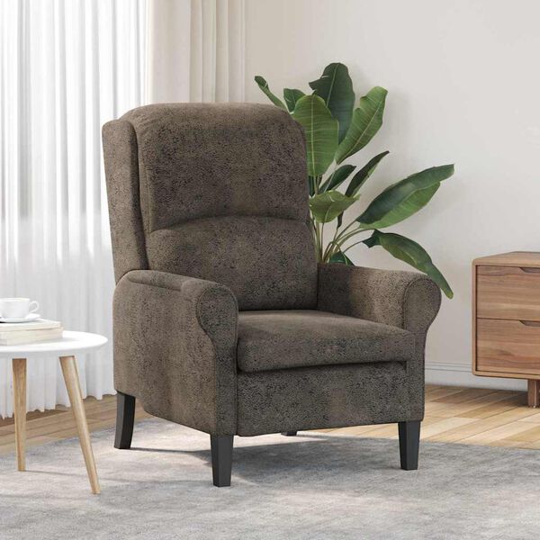 vidaXL Fauteuil Donkergrijs 76 x 94 x 102 cm Nep Leer