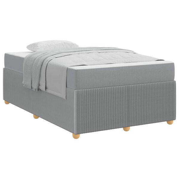 vidaXL Bedframe met matras Lichtgrijs 120 x 200 cm Stof