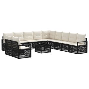 vidaXL Tuinbankenset 12 st Zwart poly rattan