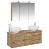 vidaXL Badkamermeubelset 4 pcs Artisanaal eiken Bewerkt hout en glas
