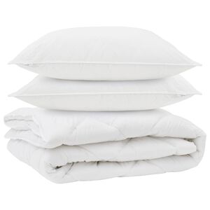 vidaXL All-season dekbed met kussen 3 pcs Wit Microvezel