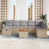 vidaXL Tuin Sofa Set met kussen met opslag 9 pcs Beige Poly riet