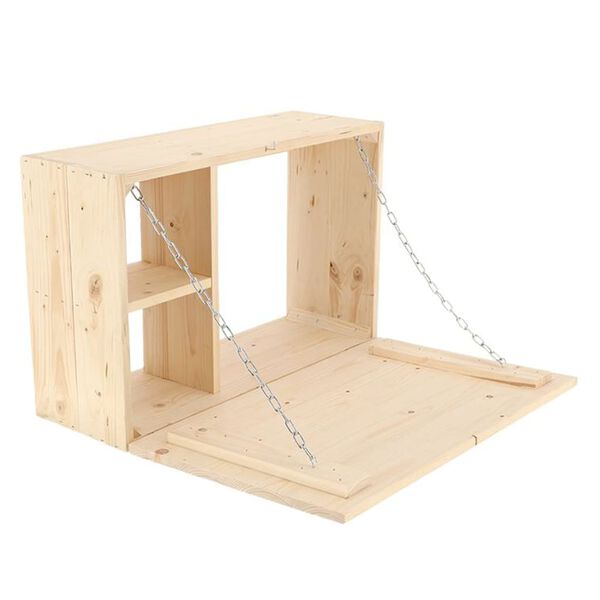 Esschert Design Wandbar met neerklapbaar schap M naturel