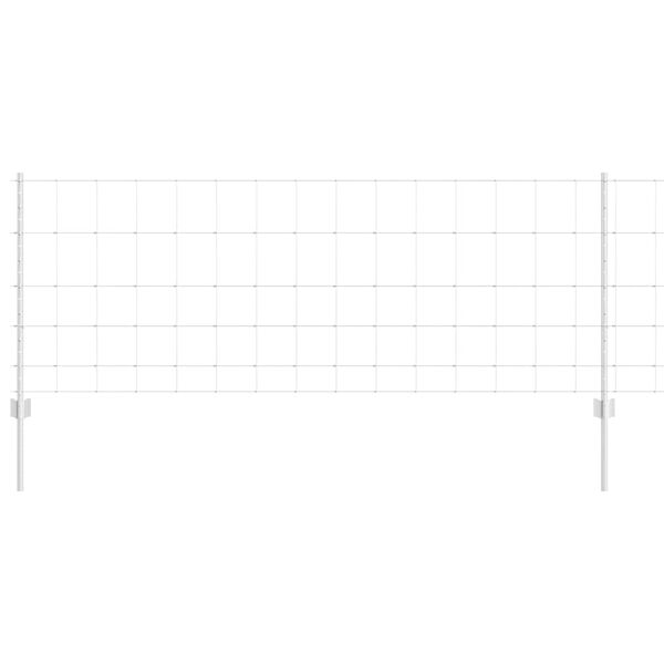 vidaXL Hek met Paal Zilver 0,8 x 25 m Staal