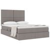 vidaXL Opslag bed met matras met matras Taupe 140 x 190 cm Polyester