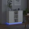vidaXL LED Sideboard Wit 90 x 32 x 75 cm Bewerkt hout