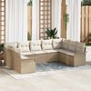 vidaXL Tuinbankenset met kussen Beige poly rattan
