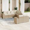 vidaXL 7-delige Loungeset met kussens poly rattan beige