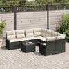 vidaXL Tuin Sofa Set 9 pcs Zwart Poly riet