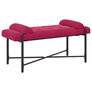 vidaXL Knop-gestept Bankje met Kussens Wijnrood 110 x 40 x 46 cm