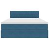 vidaXL Opbergbed met LED met matras Donkerblauw 140 x 200 cm Fluweel