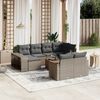 vidaXL 11-delige Loungeset met kussens poly rattan grijs