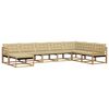 vidaXL Buiten bankenset met kussen 8 pcs Wit en Beige