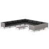 vidaXL 12-delige Loungeset met kussens poly rattan donkergrijs