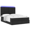 vidaXL Ottoman bed met matras en LED's 140x200cm stof zwart