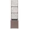 vidaXL Latwerkplantenbak verhoogd met 1 pot 30x30x107 cm rattan bruin