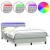 vidaXL Boxspring met matras en LED fluweel lichtgrijs 160x220 cm