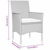 vidaXL Tuin eettafelset met kussen 7 pcs Beige poly rattan