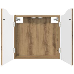 vidaXL Dartbord Kabinet Artisanaal eiken 56 x 12 x 63 cm Bewerkt hout