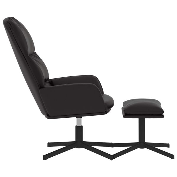 vidaXL Relaxstoel met voetenbank kunstleer zwart
