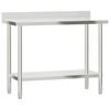 vidaXL Keukenwerktafel met spatscherm 110x55x93 cm roestvrij staal