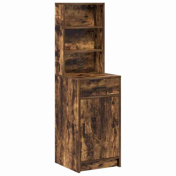 vidaXL Hoge kast Gerookt eiken 40 x 40,5 x 135 cm Bewerkt hout