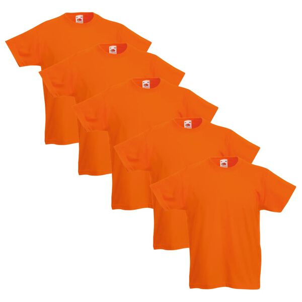 Fruit of the Loom Kindershirt origineel 5 st 128 oranje