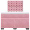 vidaXL Boxspring met matras fluweel roze 120x200 cm