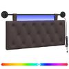 vidaXL Hangend hoofdbord Met LED-verlichting Donkerbruin Stof