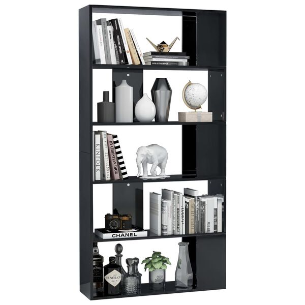 vidaXL Boekenkast/kamerscherm 80x24x159 cm hoogglans zwart
