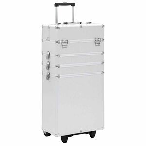 vidaXL Make-up trolley aluminium zilverkleurig