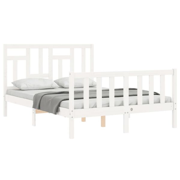 vidaXL Bedframe zonder matras massief grenenhout wit 120x200 cm